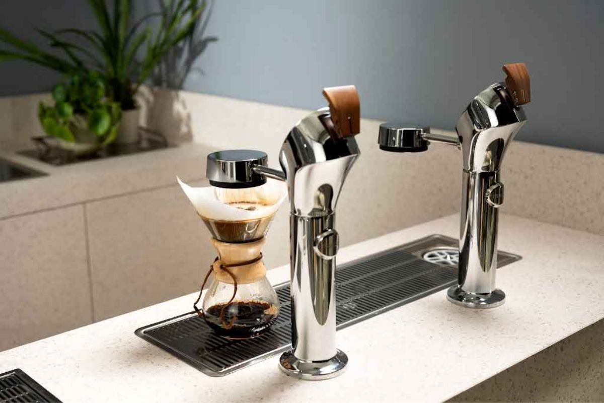 Modern minimalist cafe counter design for specialty coffee bar