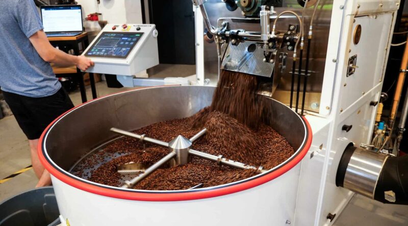 Coffee Roasting Process Using Industrial Drum Roaster