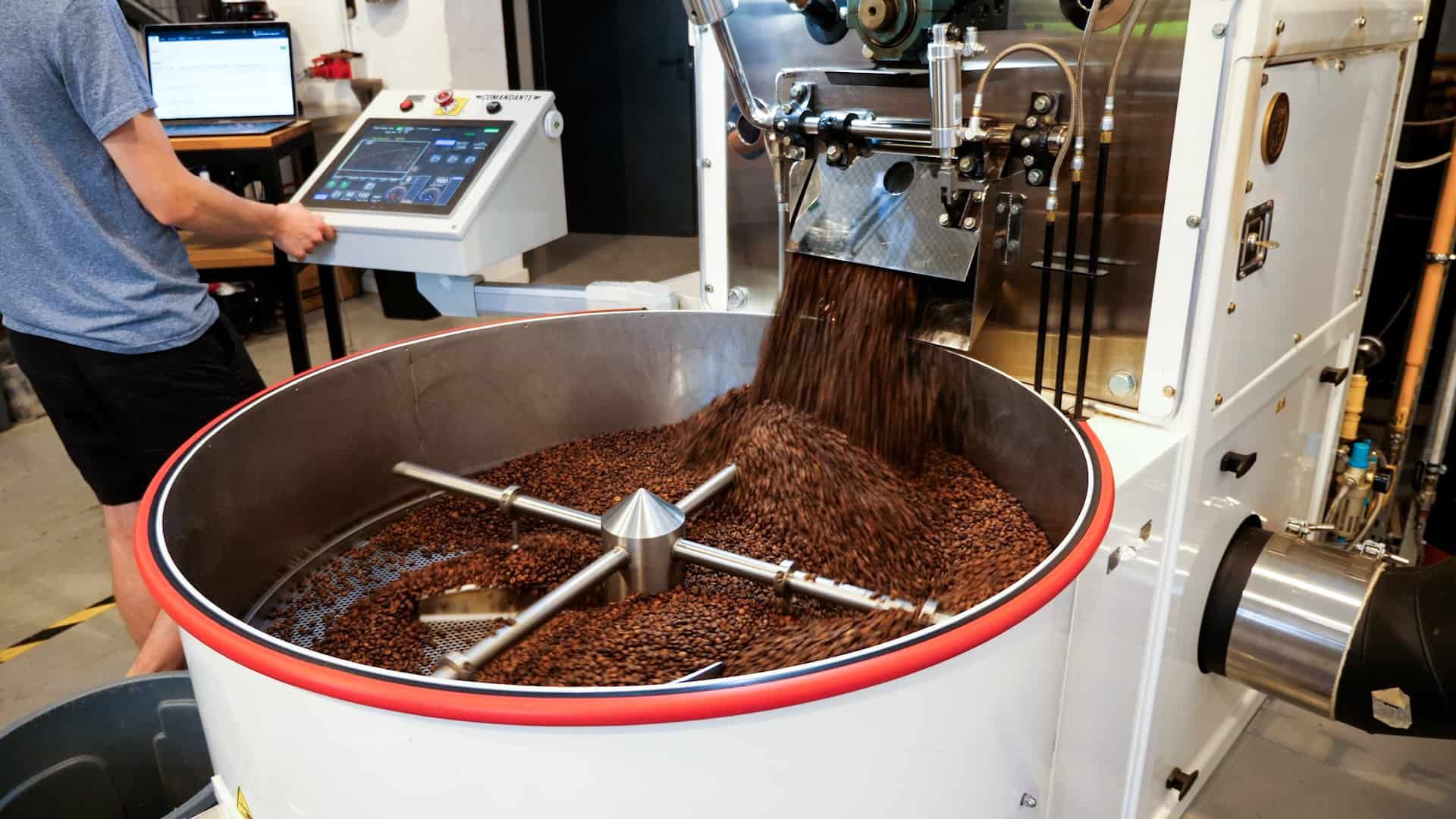 Coffee Roasting Process Using Industrial Drum Roaster