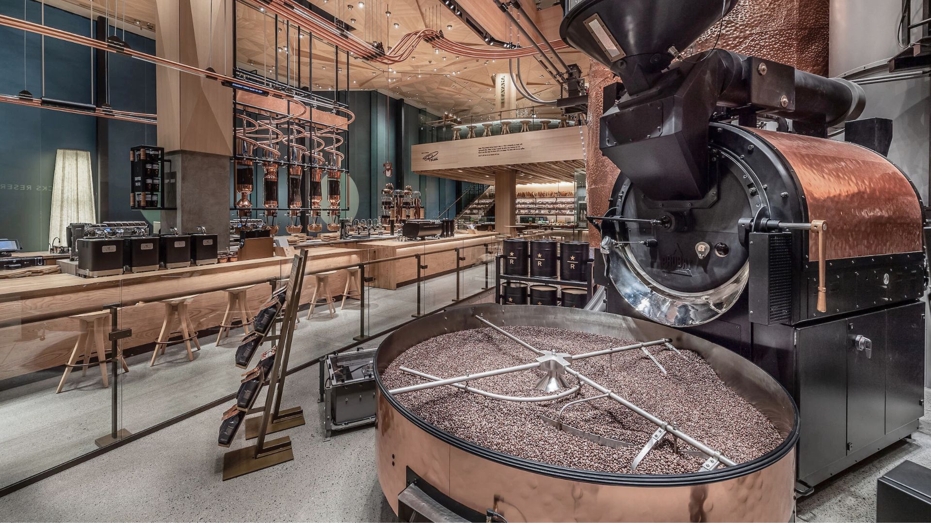 Large specialty coffee roastery with industrial roasting equipment designed for scalable business growtha