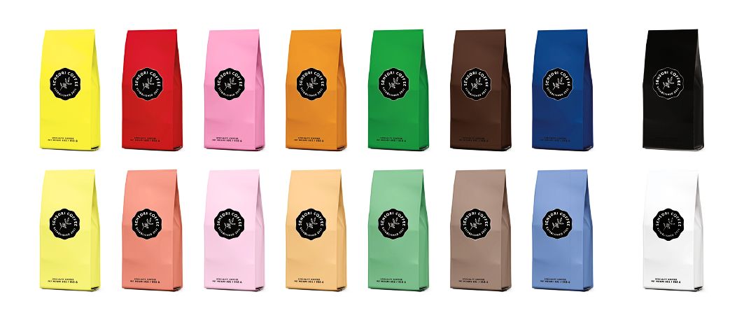 Comparison of specialty coffee packaging colors and the flavor expectations they create 