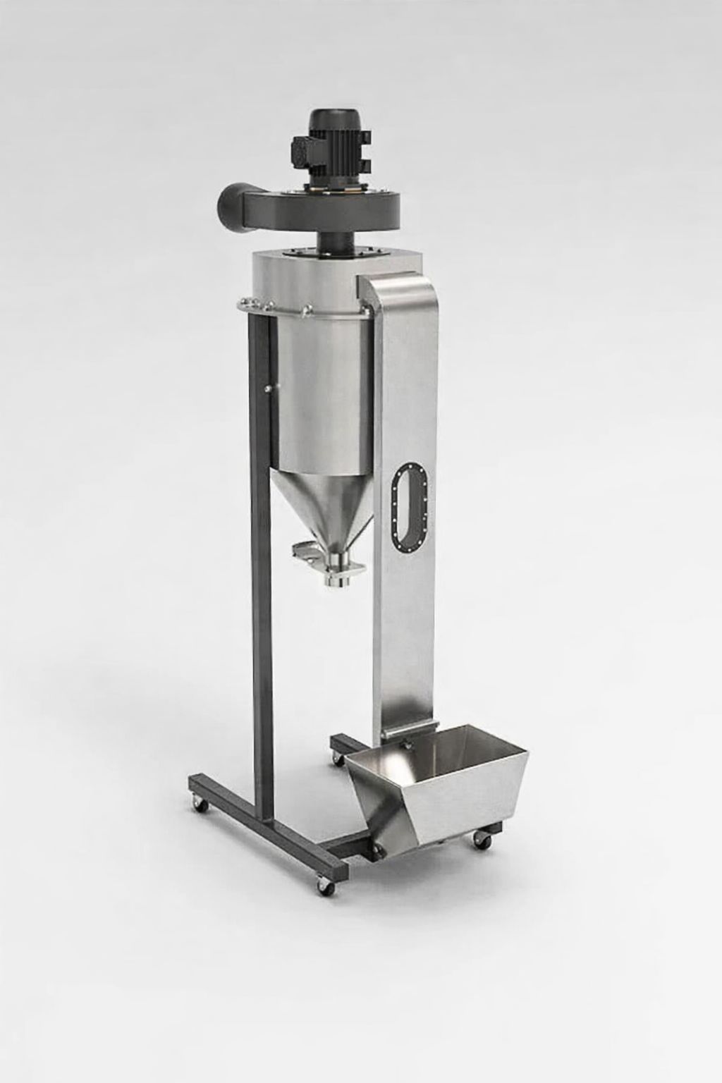 Supporting coffee roastery equipment including destoner and green bean storage