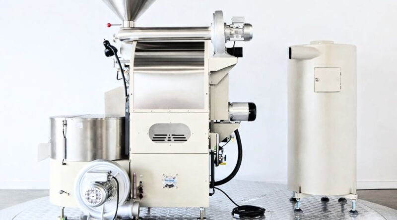 Coffee roasting equipment for small business with a 10kg drum roaster in an independent roastery